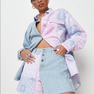 Missguided colorblock bandana print jacket/shirt